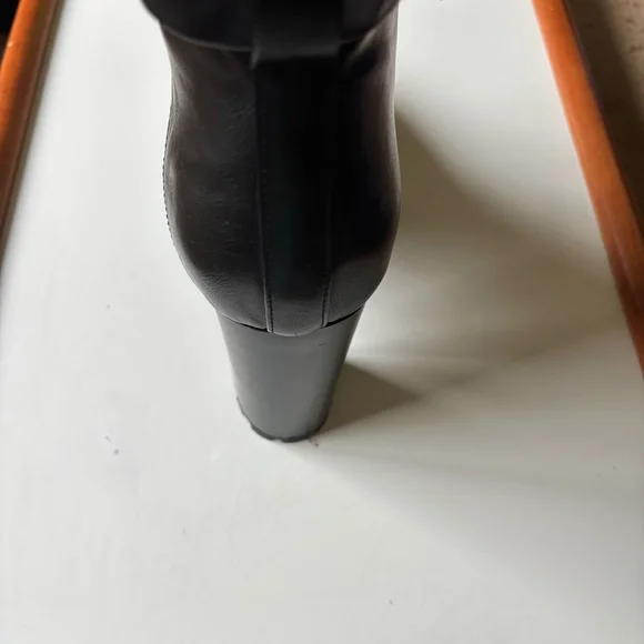 Shoe Dazzle Black Combat Boots with Buckle Detail - Picture 6 of 13